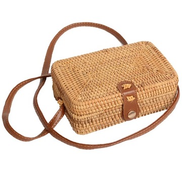 Сумка из ротанга Корзины для хранения Сумка Кожаный ремешок
