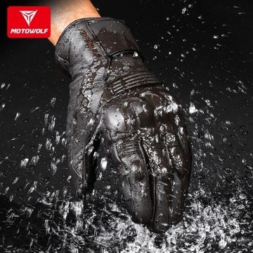 КОЖАНЫЕ ЗИМНИЕ МОТОЦИКЛОВЫЕ ПЕРЧАТКИ MOTOWOLF TOUCH