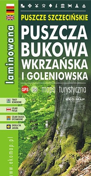MAPA TURYSTYCZNA LAMINOWANA PUSZCZE SZCZECIŃSKIE