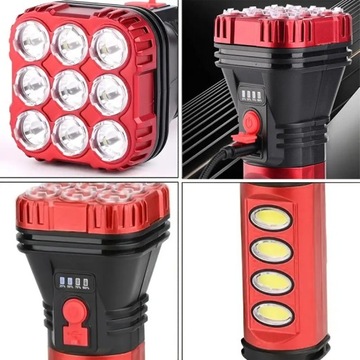 Перезаряжаемый солнечный фонарик 9LED+4xCOB 1200мАч