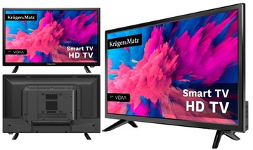 TELEWIZOR 24'' LED SMART TV VIDAA WI-FI NETFLIX DVB-T2 HEVC KRUGERMATZ