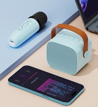МИКРОФОН БЕСПРОВОДНОЙ ДИНАМИК НАБОР BLUETOOTH КАРАОКЕ СВЕТОДИОДНАЯ ПОДСВЕТКА