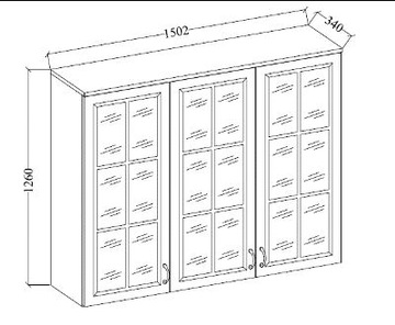 Комод-витрина 150см FLAWIO графит + дуб ремесленный