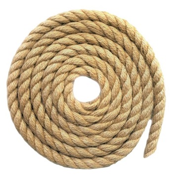 Веревка джутовая крученая, парусный шнур, 40 мм, за метр