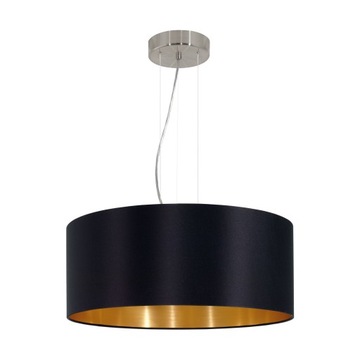 Lampa wisząca z abażurem Eglo Maserlo czarno złota
