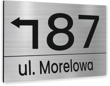 NUMER DOMU ZE STRZAŁKA TABLICA ALUMINIOWA ADRESOWA
