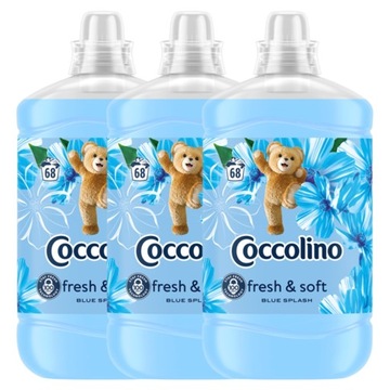 Coccolino Fresh&Soft Blue Splash Płyn do płukania tkanin 3x1,7L (68 prań)