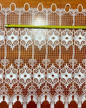 Заздростка Гипюровая белая штора для комнаты и кухни на заказ, высота 60 см.