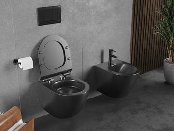 MEXEN LENA MISKA WC RIMLESS TORNADO DESKA WOLNOOPADAJĄCA DUROPLAST SLIM