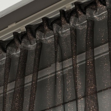 ГЛАМУРНАЯ ШТОРА ЧЕРНАЯ + ЗОЛОТО-МЕДНАЯ НИТЬ 300 см.