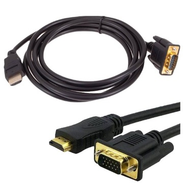 VGA Cable - HDMI 2M Gold Full HD D -SUB Кабель