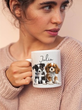 Kubek z motywem psów, piesków + dowolne imię