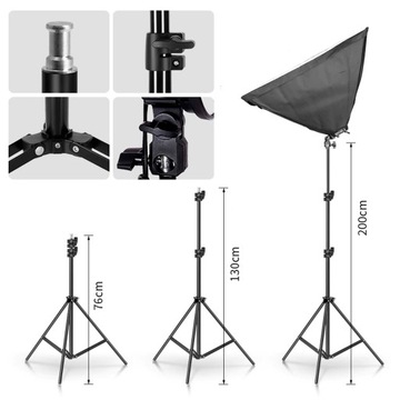 2 СТУДИЙНЫЕ ЛАМПЫ SOFTBOX 50x70 см, 8 лампочек по 45 Вт, штатив — для фотографий