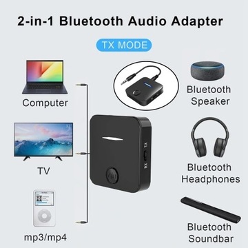 Аудио передатчик и приемник Bluetooth 5.0 2 в 1