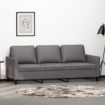 VidaXL 3-osobowa sofa, szara, 180 cm, sztuczna skóra