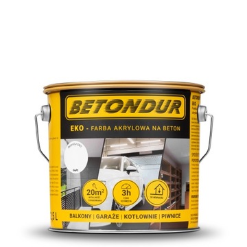 Farba do betonu Betondur Eko biała 2,5 l