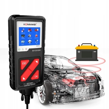KONNWEI KW710 ТЕСТЕР АККУМУЛЯТОРА ПОЛЬСКОЕ МЕНЮ 6 В 12 В 36 В CE