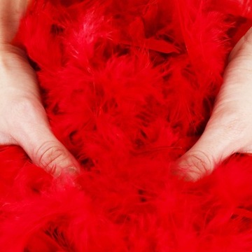 БОА-ГИРЛЯНДА С КРАСНЫМИ ПЕРЬЯМИ ДЛЯ ЕЛКИ 180 СМ