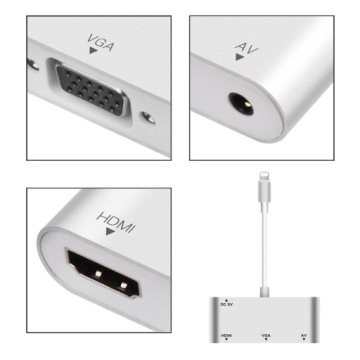 Переходник LIGHTNING на HDMI/VGA + разъем 3,5 мм