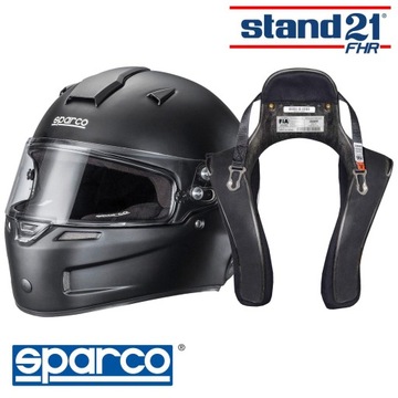 KASK SPARCO AIR PRO RF-5W rozm.XL + KOŁNIERZ HANS