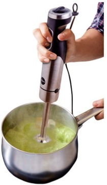 BLENDER KUCHENNY RĘCZNY ELEKTRYCZNY ROZDRABNIACZ STALOWA OBUDOWA 1000W