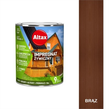 Impregnat do drewna Altax żywiczny BRĄZ 0,75L impregnat ochrona do 9 lat