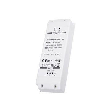 ZASILACZ LED 200W 12VDC BEZ PRZEWODU STANDARD PLUS