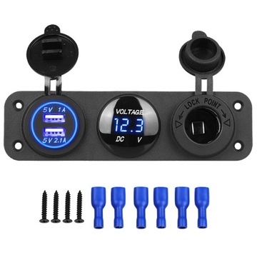 PANEL ŁADOWANIA Z GNIAZDEM USB I WOLTOMIERZ- 06028