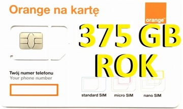 INTERNET NA KARTĘ STARTER ORANGE FREE 375 GB ROK 4G LTE