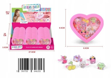 BAJKOWE PIERŚCIONKI DLA DZIEWCZYNEK ZESTAW 12SZT