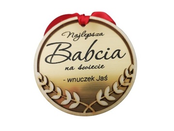 Medal dla Babci, Dziadka, Dziadków. Dzień Babci, złoty, prezent