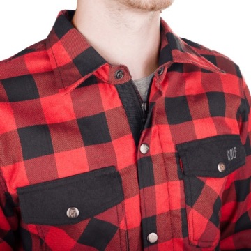 МУЖСКАЯ МОТОЦИКЛОВАЯ РУБАШКА WOLF С КОМПЛЕКТОМ ЗАЩИТЫ КЕВЛАРА LS01 КРАСНАЯ 3XL