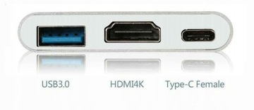 АДАПТЕР многопортовый АДАПТЕР 3 В 1 ХАБ USB-C на HDMI USB 3.0 USB-C