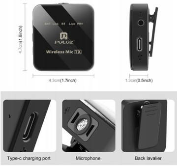 2 беспроводных петличных микрофона PULUZ для iPhone LIGHTNING iOS PU647B