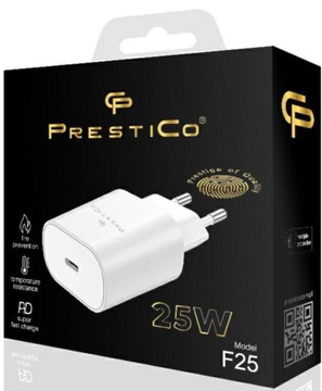 ŁADOWARKA SIECIOWA USB-C PD 25W PrestiCo FAST CHARGE SAMSUNG XIAOMI HUAWEI