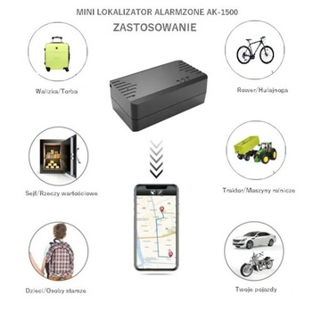 Мини GPS-локатор 4G LTE AlarmZone AK6-1500 - для велосипеда, квадроцикла, рюкзака
