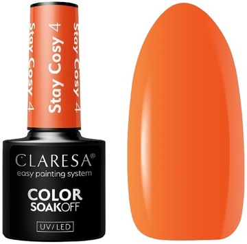 LAKIER HYBRYDOWY STAY COSY 4 CLARESA Dyniowa pomarańcz Mocny pigment
