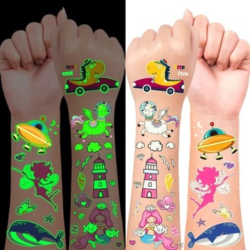 Татуировки, сияющие в темноте для детей