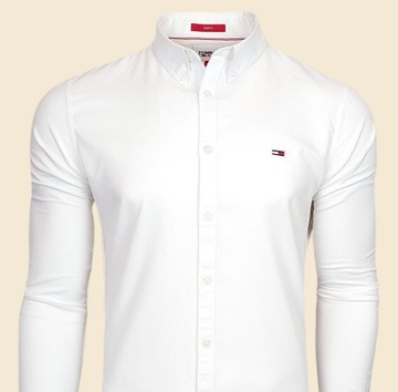 Мужская рубашка Tommy Hilfiger, белая, повседневная, SLIM FIT, 100% хлопок, размер XXL