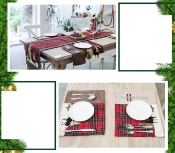 СТОЙКОЕ К ПЯТНАМ СКАТЕРЬЕ, РОЖДЕСТВЕНСКАЯ ЕЛКА, КОВРИК ДЛЯ СТОЛА