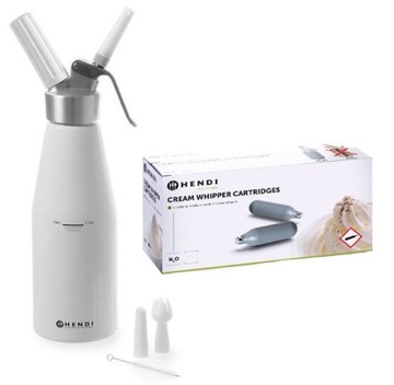 Syfon do bitej śmietany + 24 naboje Hendi 588369