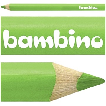 KREDKA BAMBINO TRÓJKĄTNA W DREWNIANEJ OPRAWIE GRUBA JUMBO JASNOZIELONA