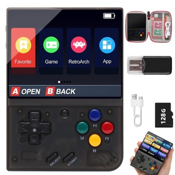 Konsola Gry Przenośna 3.5 Cala IPS - 128GB Karta,15000+ Klasycznych Tytułów
