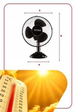 WENTYLATOR BIURKOWY WIATRAK STOJĄCY CICHY MOCNY DUŻA ŚREDNICA ŚMIGŁA 29cm