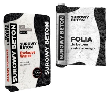 BETON architektoniczny BIAŁY TYNK dekoracyjny BIAŁY SUROWY BETON do 20m2