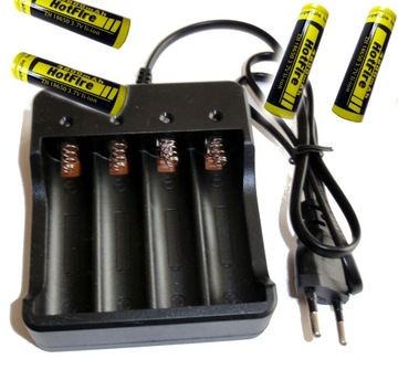 Ładowarka sieciowa +4x akumulator 4800mAh 18650 3,7V LI-ION bateria