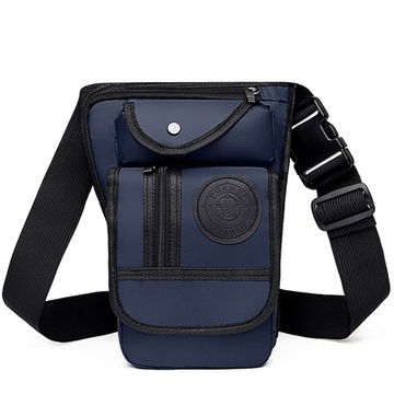 Мотоциклетная сумка MJMOTO на бедро, ногу, плечо, стильная, вместительная, темно-синего цвета.