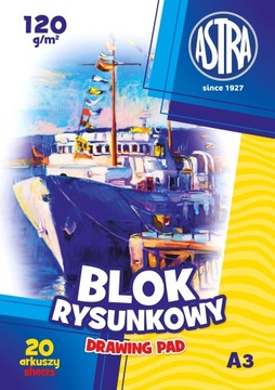 Blok Rysunkowy A3 120g Astra Biały Szkolny
