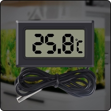 SONDA TERMOMETR LCD Z SONDĄ ELEKTRONICZNY CYFROWY DO AKWARIUM LODÓWKI KABEL