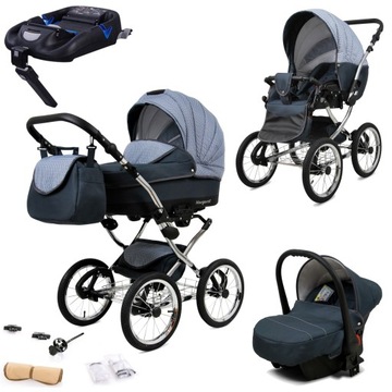 Wózek 4w1 dziecięcy BabyLux Margaret + baza Isofix